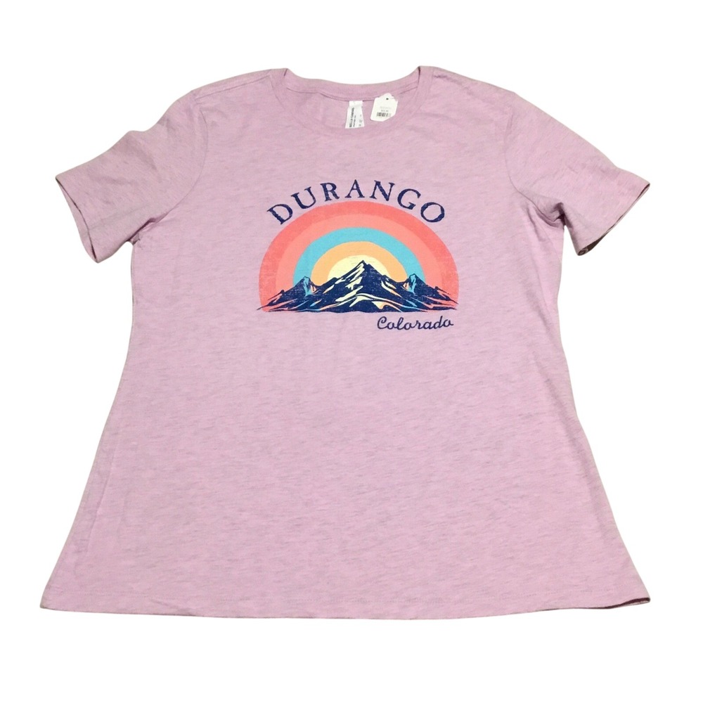 Bella Canvas Womens TShirt Durango Colorado Mountains Rainbow Graphic‎ Tee